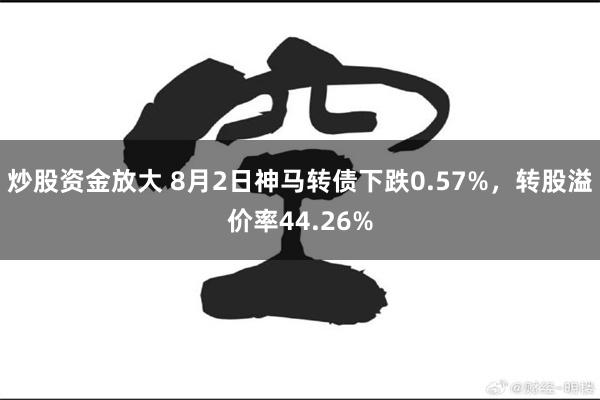 炒股资金放大 8月2日神马转债下跌0.57%，转股溢价率44.26%