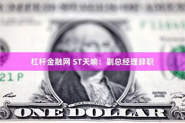 杠杆金融网 ST天喻：副总经理辞职